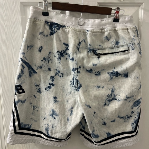 NBA Men's Athletic Shorts - White with Multicolor Team Logos - Picture 4 of 5